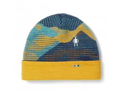 Smartwool K THERMAL MERINO REVERSIBLE CUFFED BEANIE blueberry mtn scape