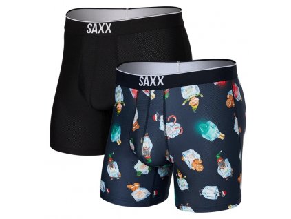 saxx volt breathable mesh boxer brief 2pk holidays on ice black