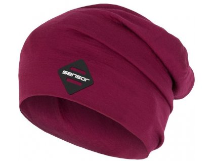 SENSOR ČEPICE MERINO ACTIVE LOGO lilla