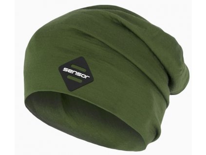 SENSOR ČEPICE MERINO ACTIVE LOGO safari green