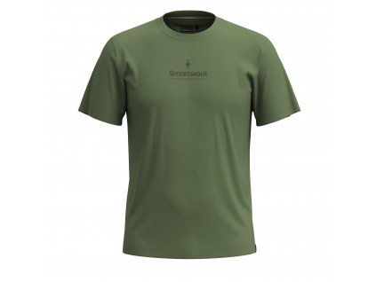 Smartwool LOGO GRAPHIC SHORT SLEEVE TEE SLIM FIT fern green (Veľkosť L)