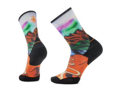 Smartwool TRAIL RUN TC SINGLETRACK PRINT CREW orange rust (Veľkosť L)