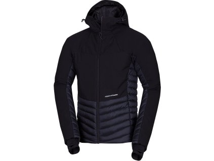 Northfinder Pánská turistická hybridní bunda s kapucí WATSON black black