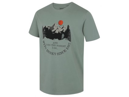 Husky Pánske bavlnené tričko Tee Moon M green (Veľkosť L)