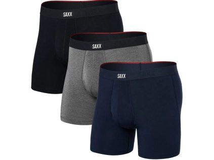 saxx vibe xtra boxer brief fly 3pk black dk grey hthr navy