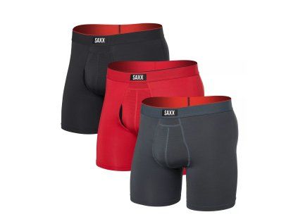saxx multi sport mesh boxer brief fly 3pk sunset red trblnce fd blk