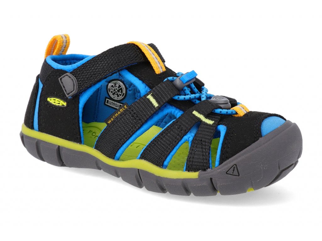 Keen SEACAMP II CNX CHILDREN black / brilliant blue Veľkosť: 30  detské sandále