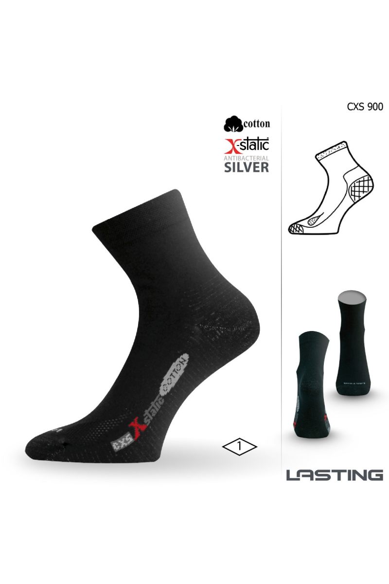 Lasting CXS 900 čierne ponožky so striebrom Veľkosť: (42-45) L ponožky