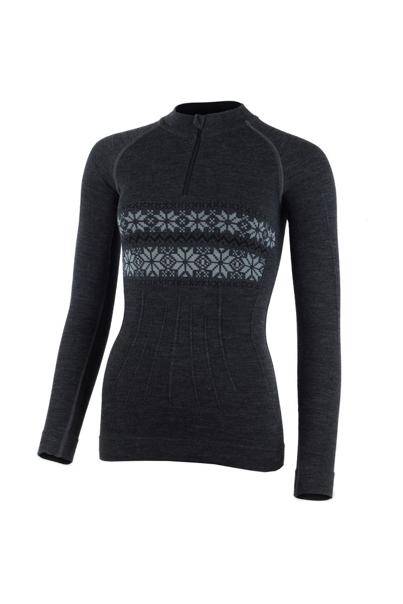 Lasting dámske merino triko WIGI šedá Veľkosť: S/M 8596445026443