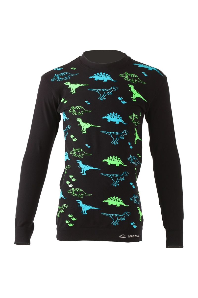 Lasting detské funkčné tričko DINO čierne Veľkosť: 110-122