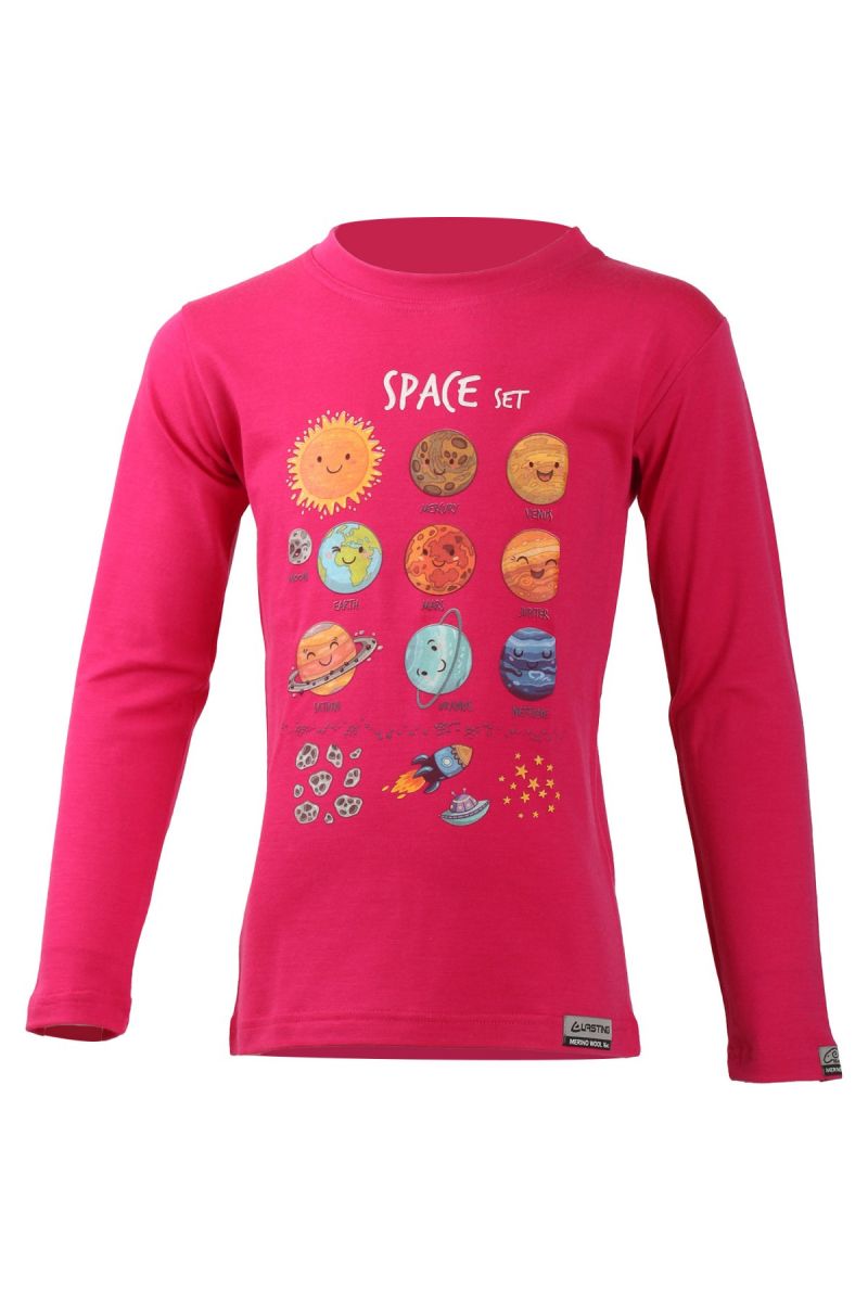 Lasting detské merino triko AVE ružové Veľkosť: 100