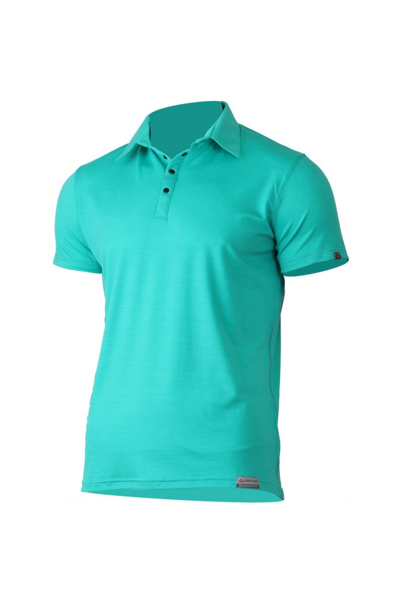Lasting ELIOT 6565 zelená vlnená merino polo košele Veľkosť: M 8595067849638