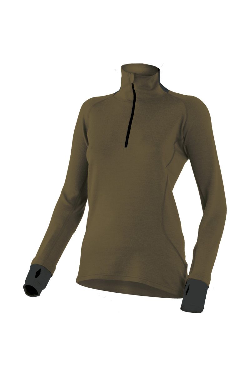 Lasting EMILY 6369 zelená vlnená merino mikina Veľkosť: XL