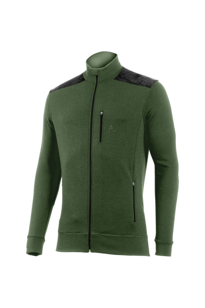 Lasting HUBERT 6299 zelená vlnená merino mikina Veľkosť: L