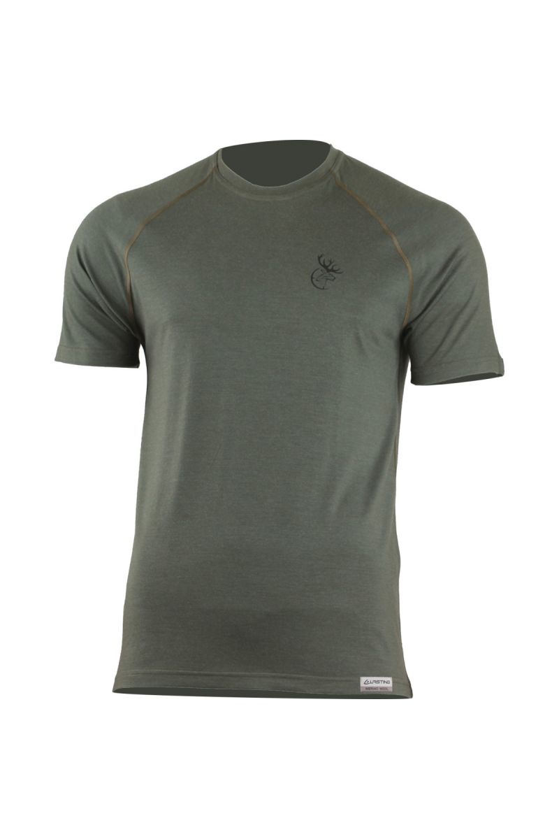 Lasting HUNTER 6262 pánske vlnené merino tričko s tlačou Veľkosť: M