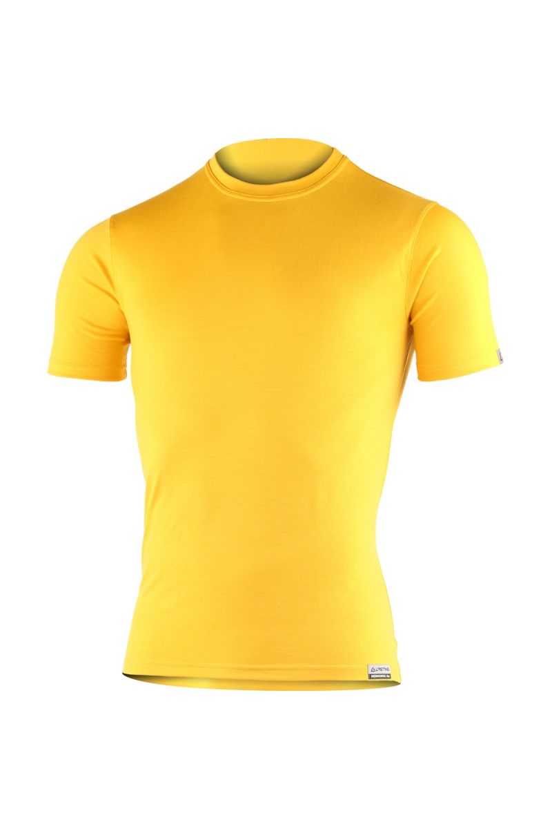 Lasting CHUAN 2121 žlté pánske vlnené merino triko Veľkosť: XL