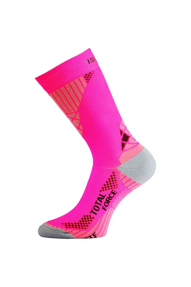 Lasting ITF 408 ružové Stredne dlhá inlinová ponožka Veľkosť: (42-45) L