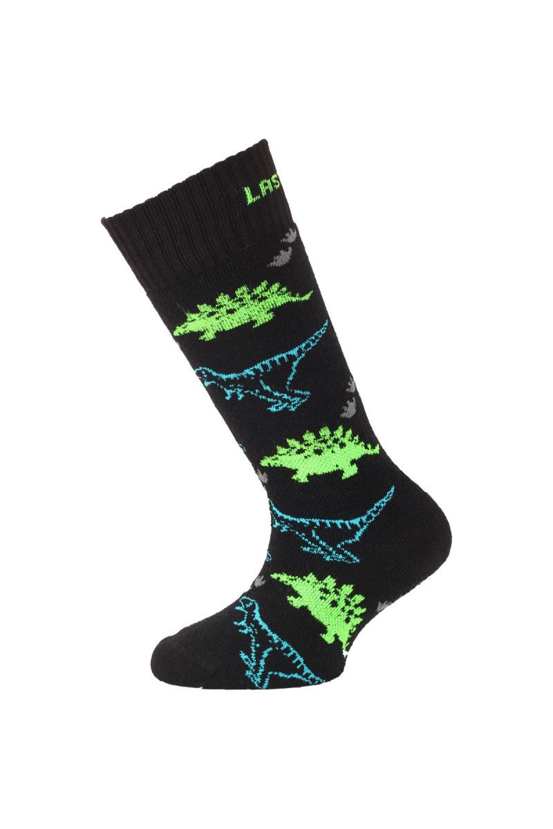 Lasting detské merino lyžiarske ponožky SJD čierne Veľkosť: (34-37) S