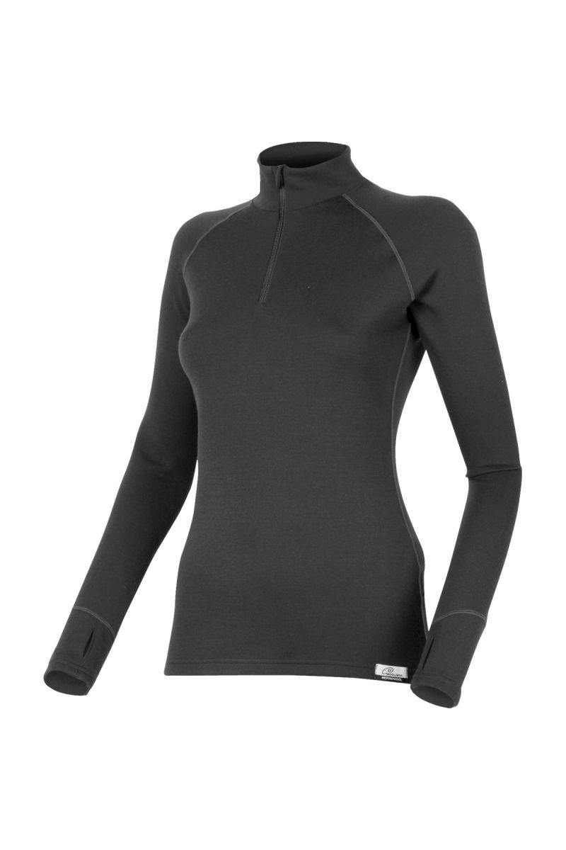 Lasting LAURA 9099 čierna vlnená merino mikina Veľkosť: S 8595067804637