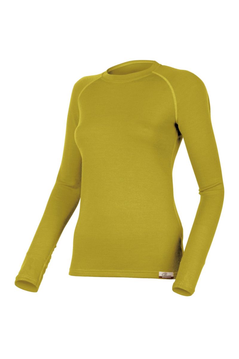 Lasting LENA 6464 horčicová vlnená merino mikina Veľkosť: L