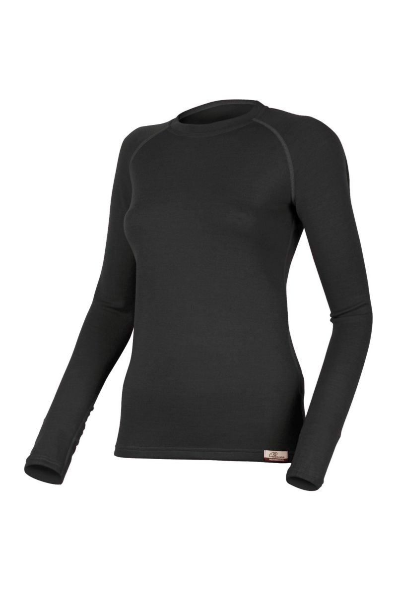 Lasting LENA 9090 čierna vlnená merino mikina Veľkosť: S