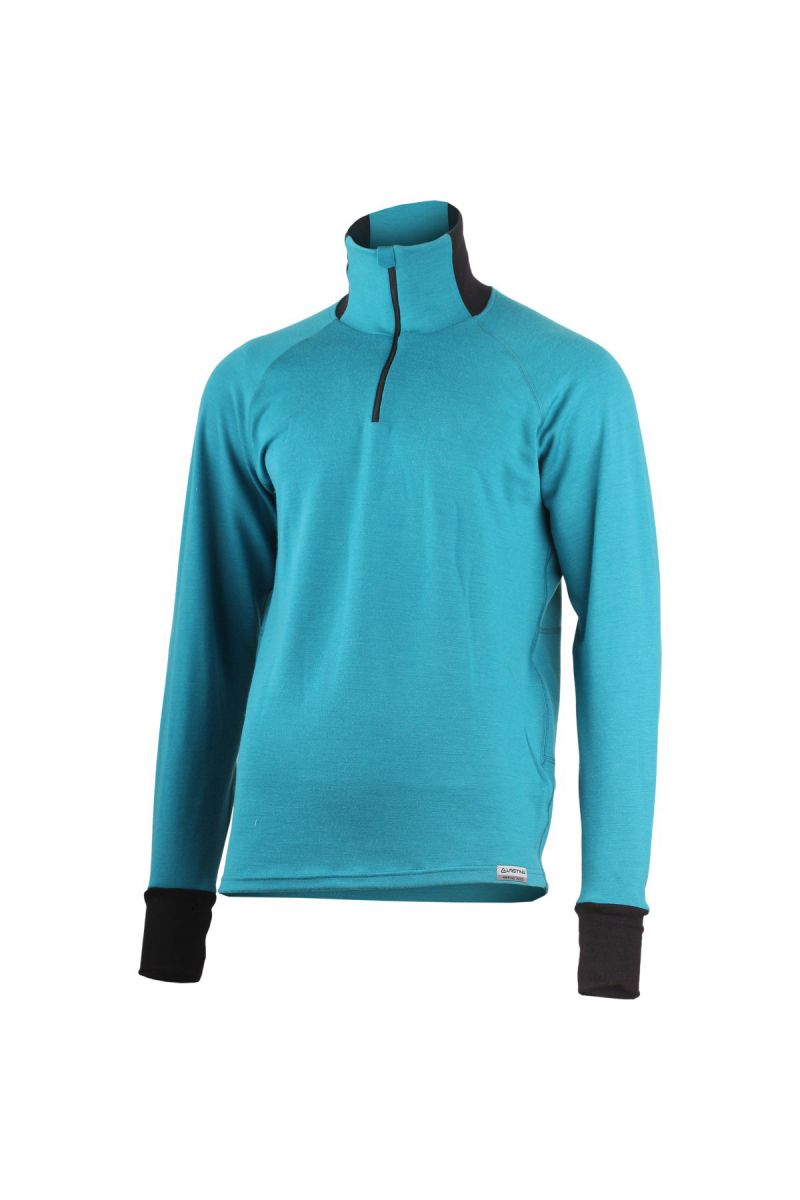 Lasting LEO 5859 modrá vlnená merino mikina Veľkosť: XL