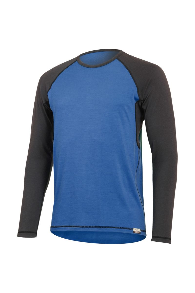 Lasting MARIO 5180 modré pánske vlnené merino triko Veľkosť: L