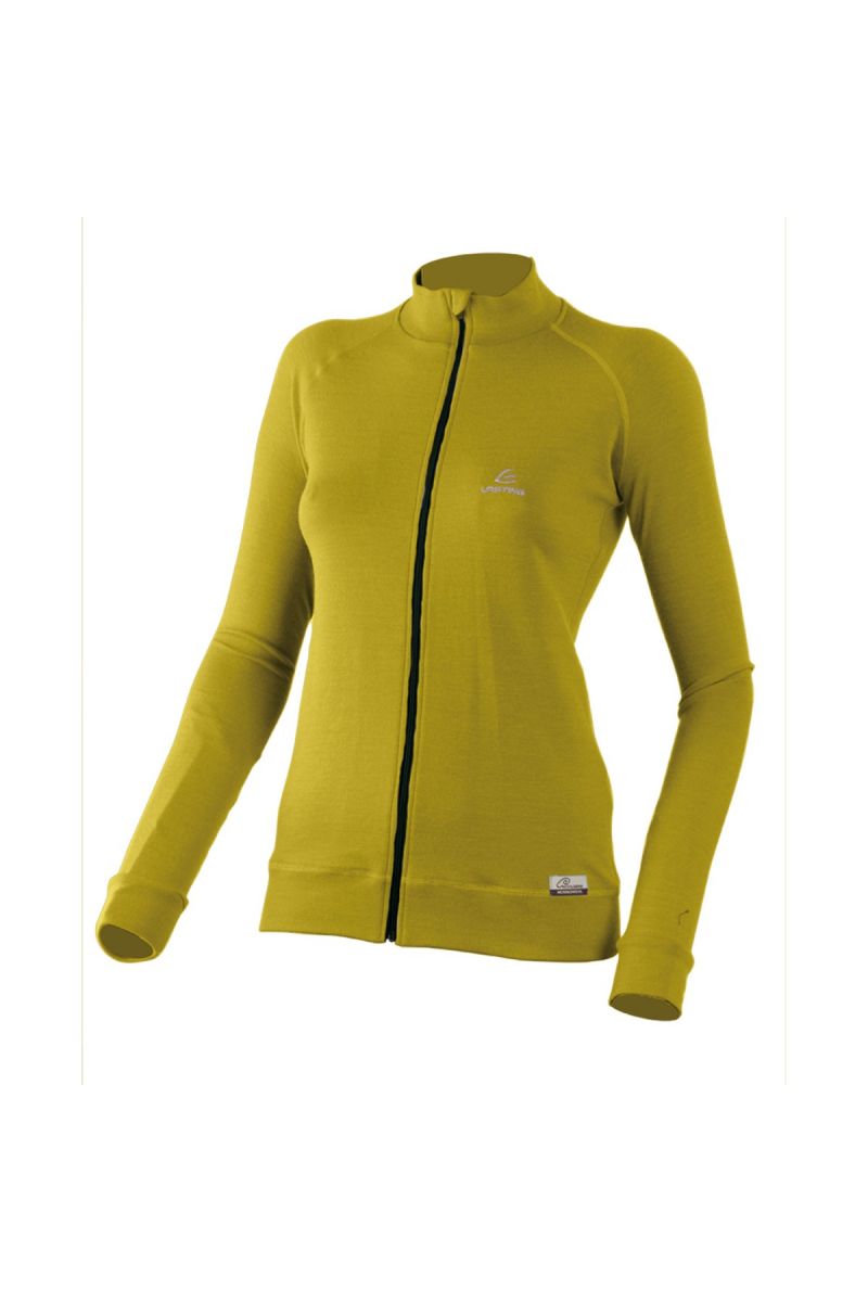 Lasting MOLY 6469 horčicová mikina so zipsom Veľkosť: XS 8595067809649