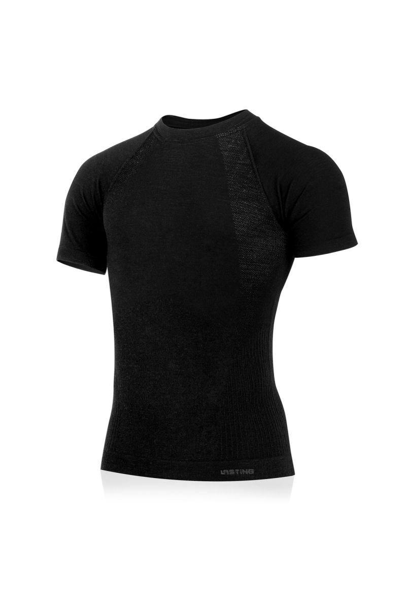 Lasting pánske merino tričko MABEL 9090 čierne Veľkosť: S/M