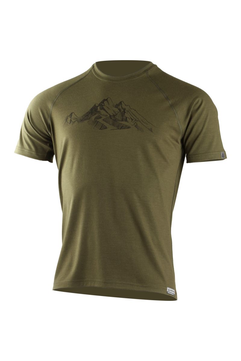 Lasting pánske merino tričko s tlačou HILL 6363 zelené Veľkosť: S