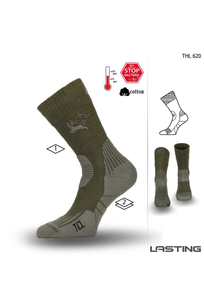 Lasting Ponožky THL 620 zelená Veľkosť: (42-45) L