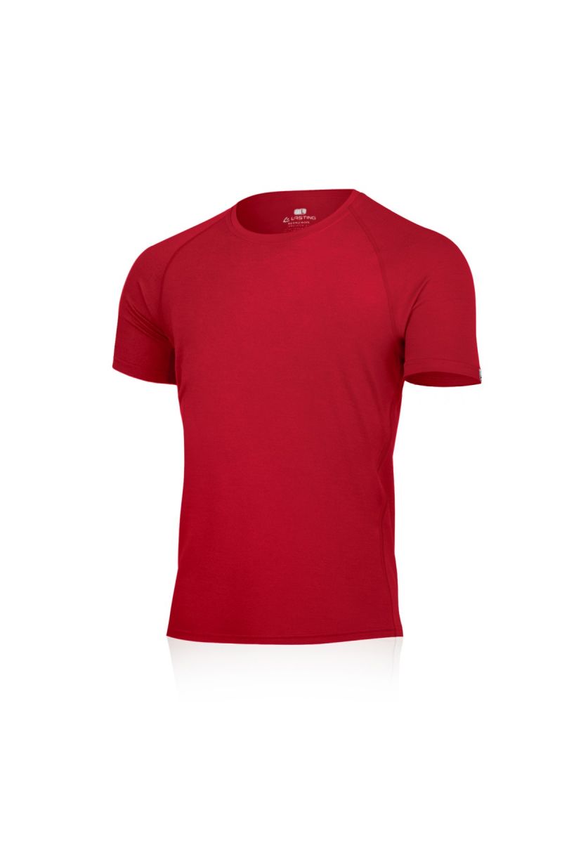 Lasting Quido 3636 červené pánske vlnené merino triko Veľkosť: L