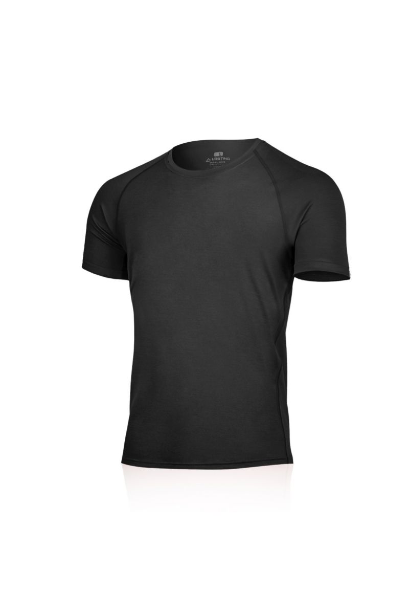 Lasting Quido 9090 čierne pánske vlnené merino triko Veľkosť: S 8595067802046