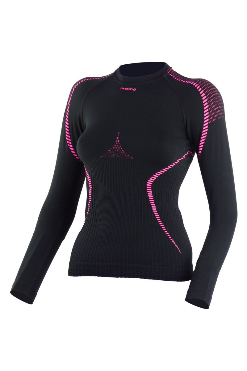 Lasting SITA 9040 čierne termo bezšvové tričko Veľkosť: XXS/XS