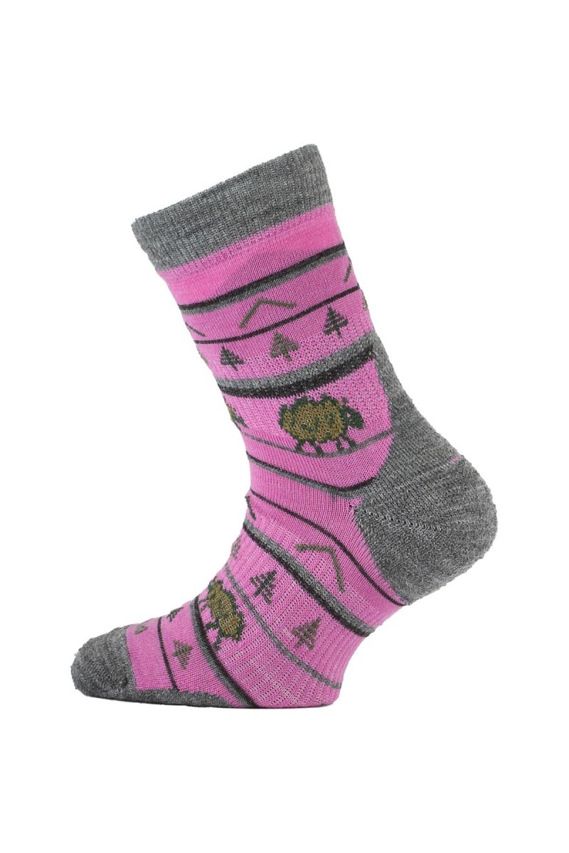 Lasting TJL 408 ružová merino ponožka junior slabšie Veľkosť: (29-33) XS 8595067809076