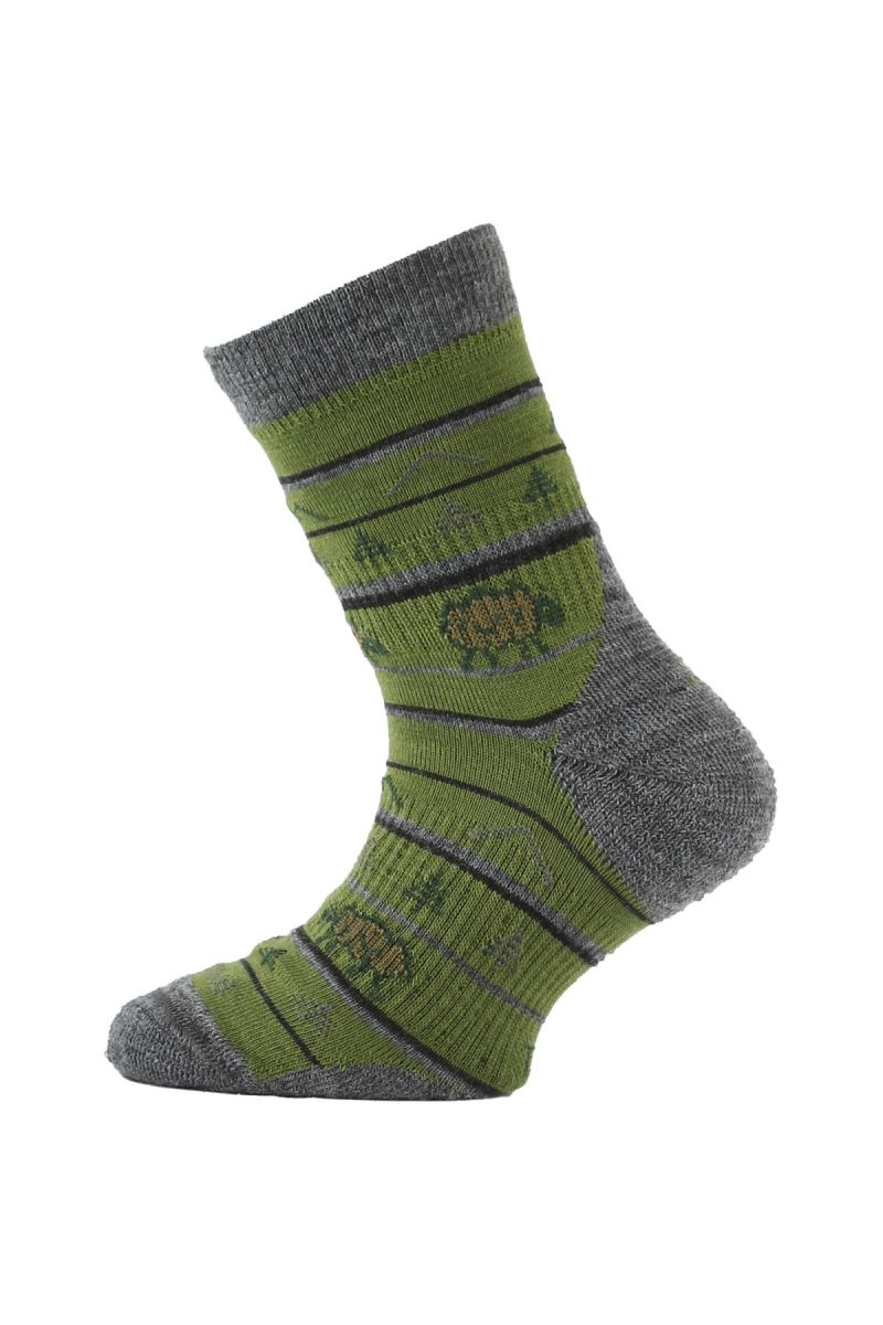 Lasting TJL detské merino ponožky zelené Veľkosť: (29-33) XS