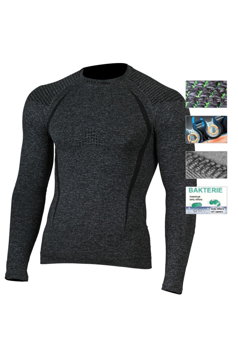 Lasting TOLO 8990 šedá termo bezšvové tričko Veľkosť: XXS/XS