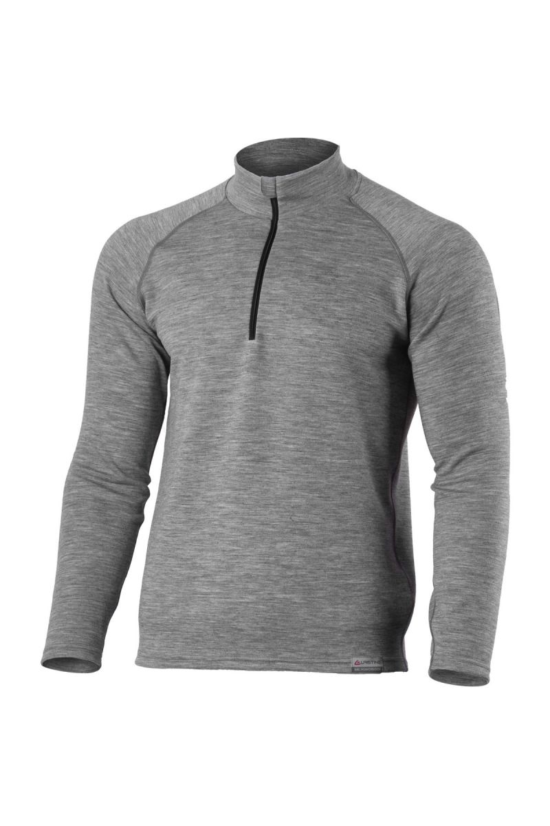 Lasting Wary 8489 šedá vlnená merino mikina Veľkosť: XL