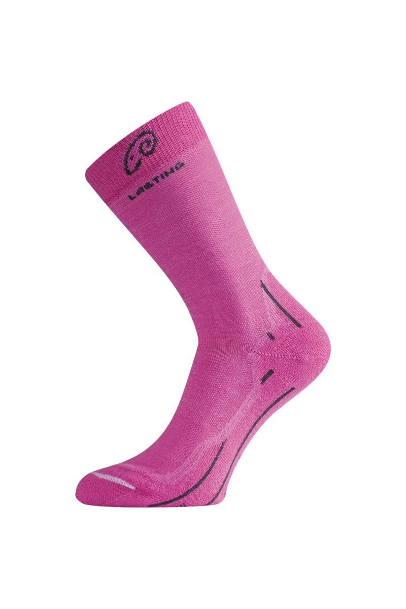 Lasting WHI 408 ružová merino ponožky Veľkosť: (34-37) S