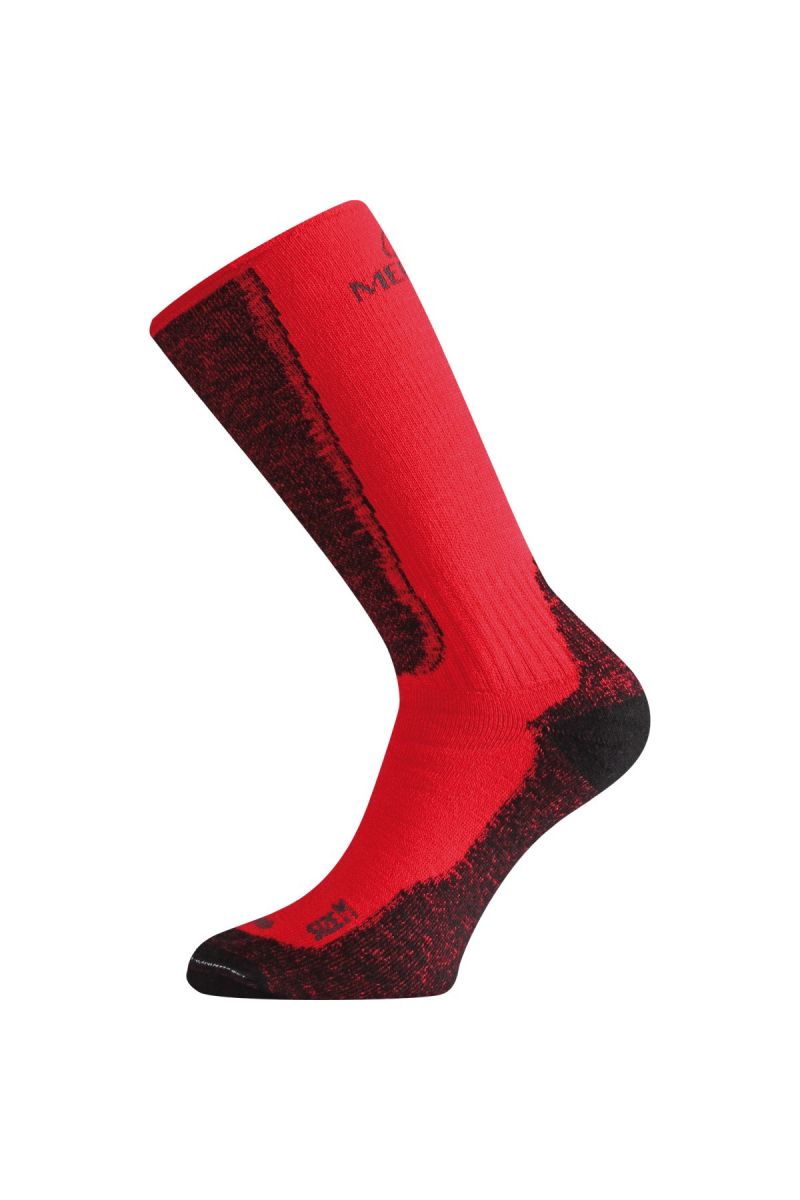 Lasting WSM 389 červená merino ponožky Veľkosť: (42-45) L