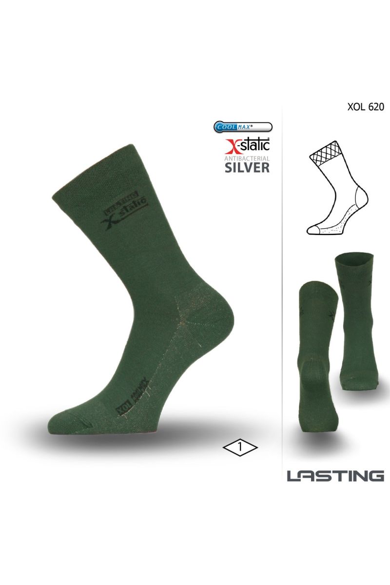 Lasting XOL 620 zelená turistická ponožka Veľkosť: (34-37) S