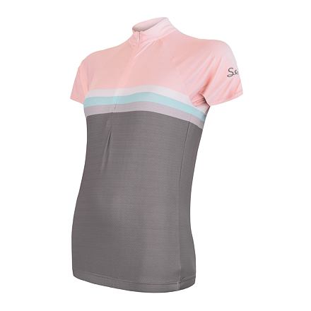 SENSOR CYKLO SUMMER STRIPE dámsky dres kr.rukáv sivá / ružová Veľkosť: XXL 8592837066578