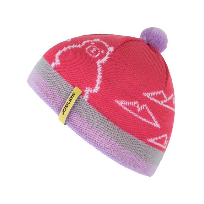 SENSOR detská zimná čiapka BEAR ružová 8592837057927