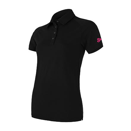 SENSOR MERINO ACTIVE POLO dámske tričko kr.rukáv čierna Veľkosť: L