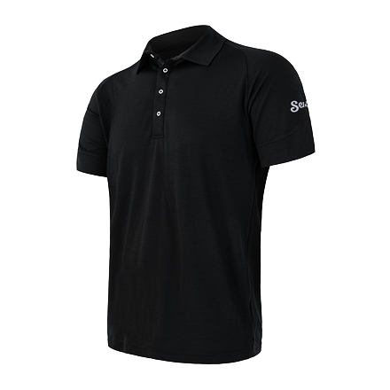 SENSOR MERINO ACTIVE POLO pánske tričko kr.rukáv čierna Veľkosť: S