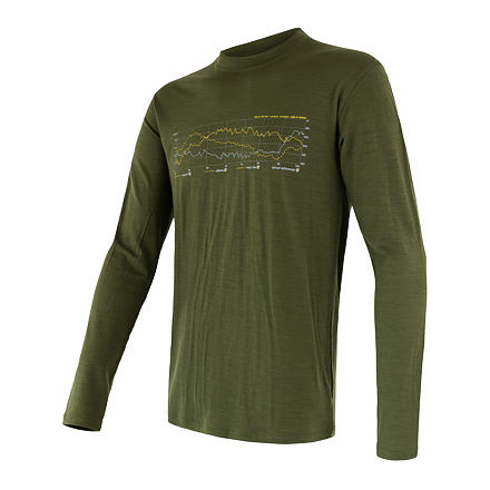 SENSOR MERINO ACTIVE PT TRACK pánske tričko dl.rukáv safari Veľkosť: S