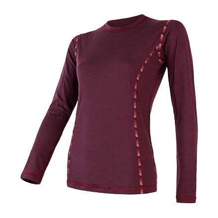 SENSOR MERINO AIR dámske tričko dl.rukáv tm.vínová Veľkosť: M 8592837055251