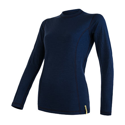 SENSOR MERINO DF dámske tričko dl. rukáv deep blue Veľkosť: S