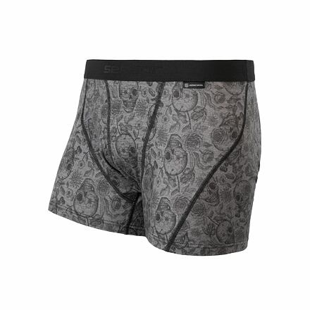 SENSOR MERINO IMPRESS pánske trenírky čierna / skulls Veľkosť: XL 8592837067377