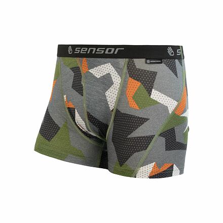 SENSOR MERINO IMPRESS pánske trenírky safari camo Veľkosť: XXL